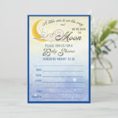 Over het Baby shower van de Moon vult Innodiging i Kaart (Staand voorkant)