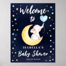 Over het Baby shower van de olifant van de Maan Poster