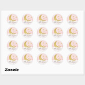 Over het Baby shower van het Moon Girl Ronde Sticker (Vel)