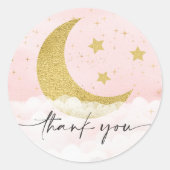 Over het Baby shower van het Moon Girl Ronde Sticker (Voorkant)