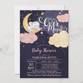 Over het Baby shower van het moonslapende olifante Kaart (Voorkant)
