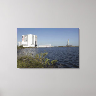 Over het bekken bekeken, Space Shuttle Atlantis Canvas Afdruk
