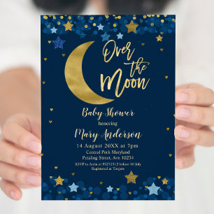 Over het Blue Baby shower van de Moon Navy Kaart