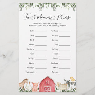 Over het Boerderij Baby shower: maak mama's zin af