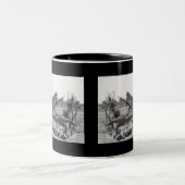 Over het boerderij in de jaren veertig tweekleurige koffiemok (Center)