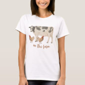 Over het Boerderij Land Koe en Kippen T-shirt (Voorkant)