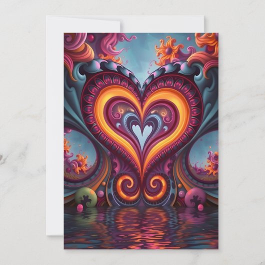 Over het bovenste hart feestdagenkaart (Voorkant)