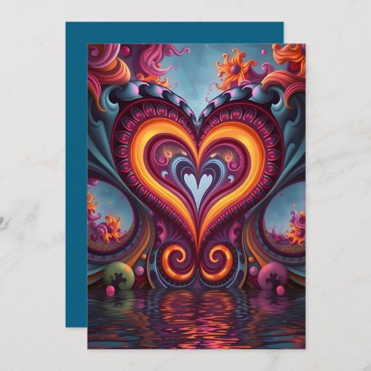 Over het bovenste hart feestdagenkaart (Voorkant / Achterkant)