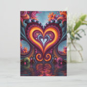 Over het bovenste hart feestdagenkaart (Staand voorkant)