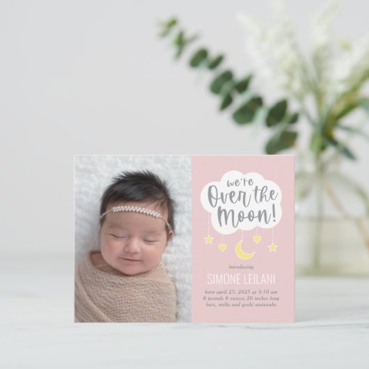 Over het Briefkaart van de aankondiging van de geb (Staand voorkant)