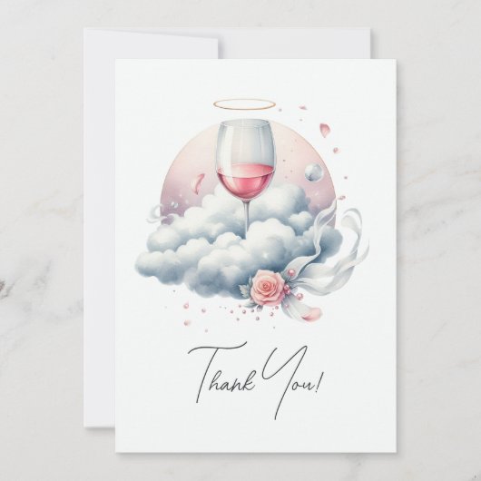 Over het Cloud Wine Vrijgezellenfeest Bedankkaart (Voorkant)