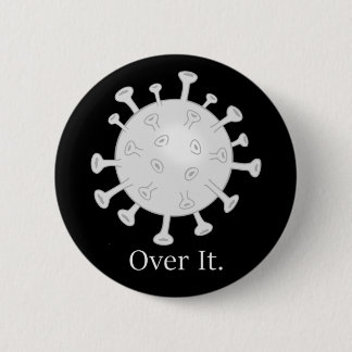 Over het Coronavirus-Button op zwarte achtergrond Ronde Button 5,7 Cm
