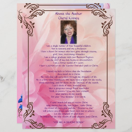 Over het gepersonaliseerde document van de Auteur  (Voorkant / Achterkant)