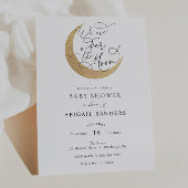 Over het Gold Glittery Moon Baby shower Kaart