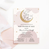 Over het Gold Moon Roze Baby shower per post Kaart