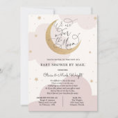 Over het Gold Moon Roze Baby shower per post Kaart (Voorkant)
