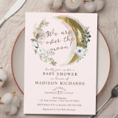 Over het gouden moon dromen Boho roze Baby shower Kaart