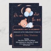 Over het groene Baby shower van de Moon Teddy Bear Kaart (Voorkant / Achterkant)