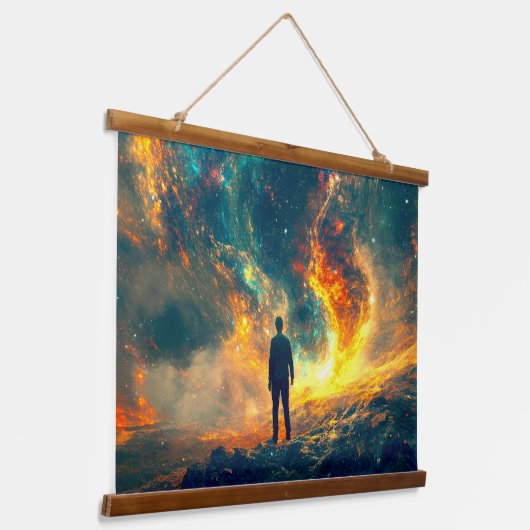 Over het heelal hangend wandkleed (Gebogen)