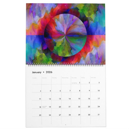 Over het hele universum Abstracte kunst Kalender (Jan 2026)