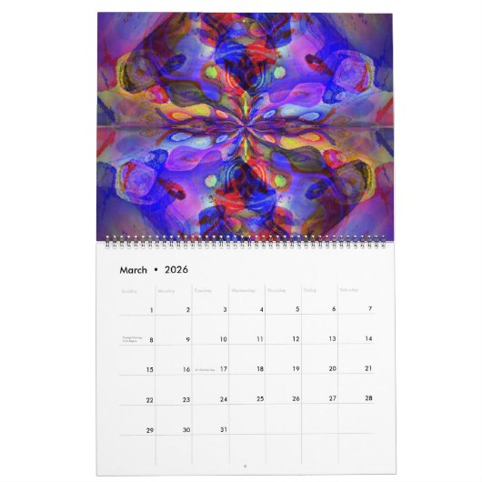 Over het hele universum Abstracte kunst Kalender (Mar 2026)