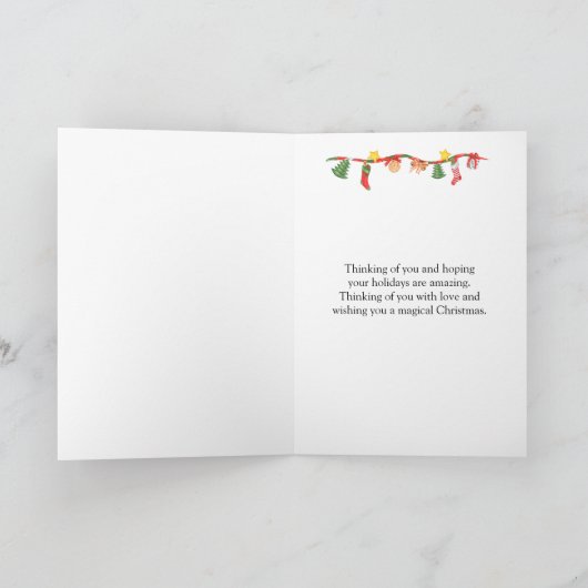 Over het hele Wereldbol van Miles Snow Santa Sleig Feestdagen Kaart (Binnen)