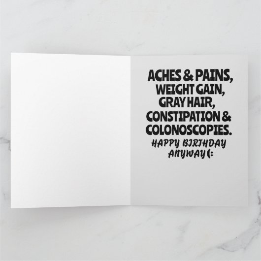 OVER HET HILL FUNNY BIRTHDAY JOKE Wenskaart Kaart (Binnen)