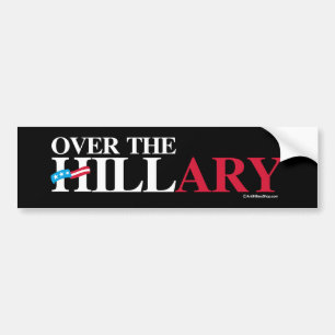 Over het Hillary — Anti-Hillary — white —.pn Bumpersticker