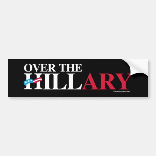Over het Hillary — Anti-Hillary — white —.png Bumpersticker (Voorkant)