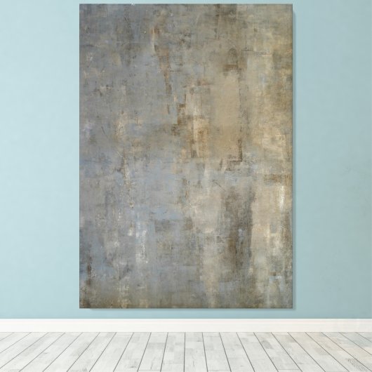 'Over het hoofd gezien' Neutrale Abstracte kunst Canvas Afdruk (Insitu (Houten vloer))