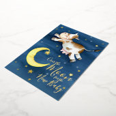 Over het koe springen baby shower folie uitnodiging (Gedraaid)