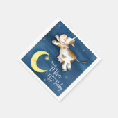 Over het koe springen baby shower servet (Hoek)