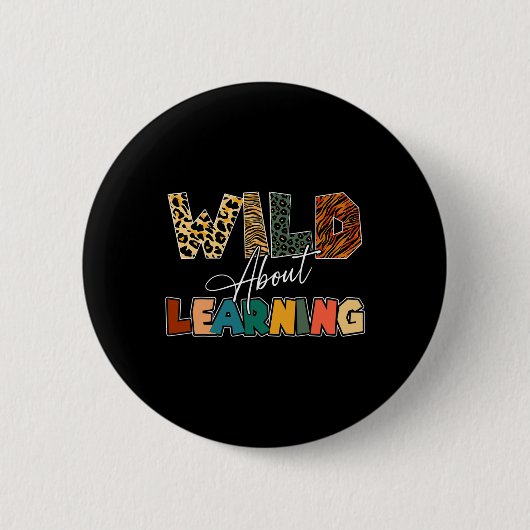 Over het leren van luipaardleraar Terug naar schoo Ronde Button 5,7 Cm (Voorkant)