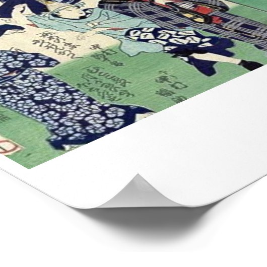 Over het lied en de dans van Toyohara, Kunichika Poster (Hoek)