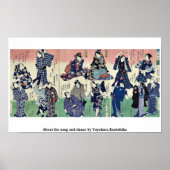 Over het lied en de dans van Toyohara, Kunichika Poster (Voorkant)