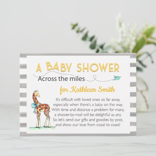 Over het Miles Baby shower Kaart (Staand voorkant)