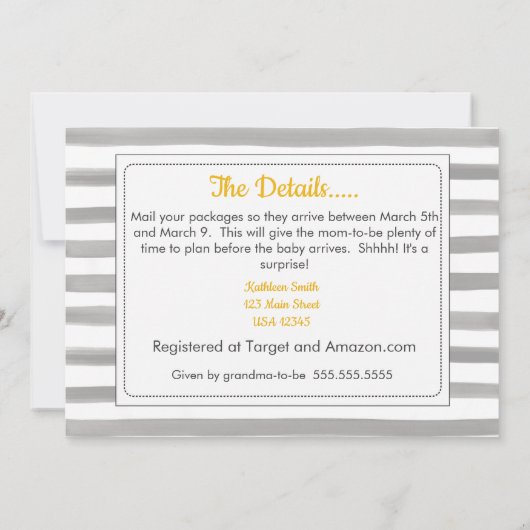 Over het Miles Baby shower Kaart (Achterkant)