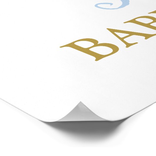 Over het Mon Baby shower Boy Welkomstteken Poster (Hoek)