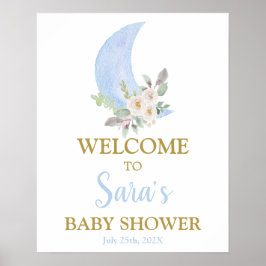 Over het Mon Baby shower Boy Welkomstteken Poster