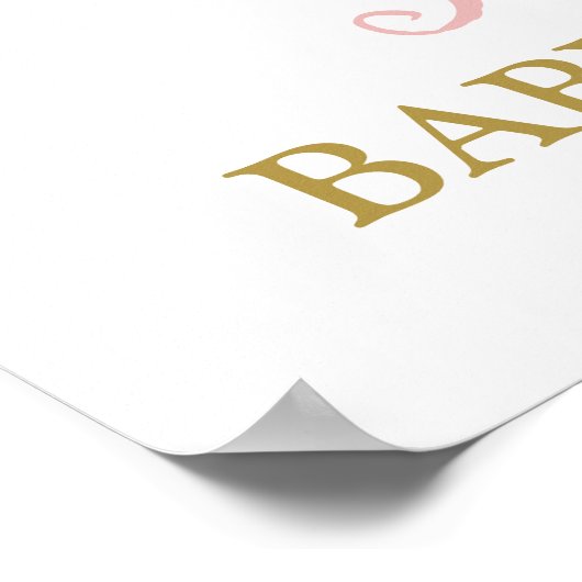 Over het Mon Baby shower Girl Welkomstteken Poster (Hoek)