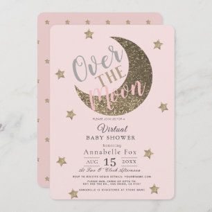 Over het Mon Blush Pink Virtual Baby shower Kaart