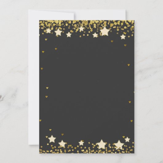 Over het Mon Chalkboard Gold Baby shower Kaart (Achterkant)