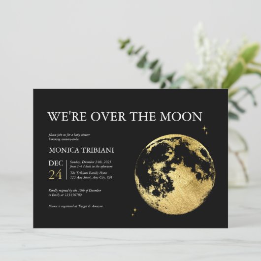 Over het Mon-minimalistische droomgoud-Baby shower Kaart (Staand voorkant)