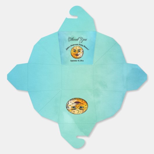 Over het Moon Baby shower Bedankdoosjes (Ongevouwen)