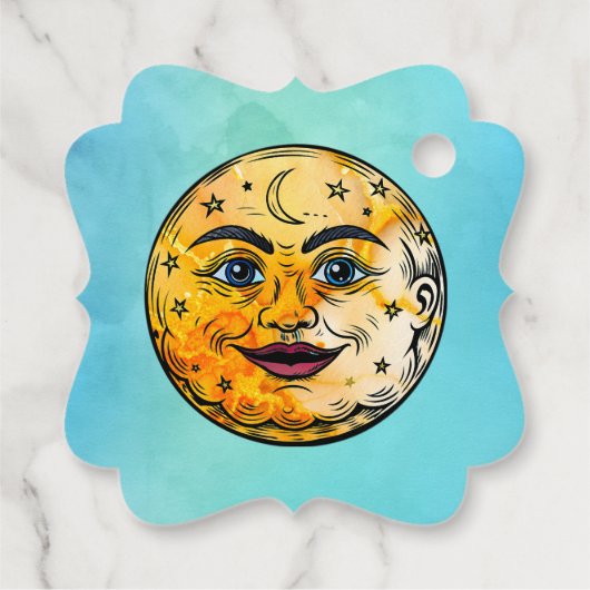 Over het Moon Baby shower Bedankjes Labels (Achterkant)