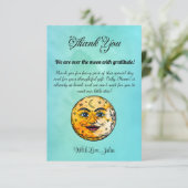 Over het Moon Baby shower Bedankkaart (Staand voorkant)