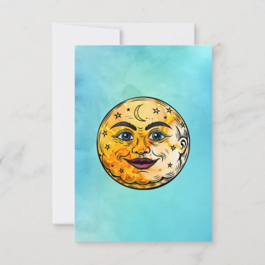 Over het Moon Baby shower Bedankkaart (Achterkant)