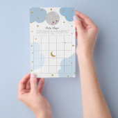 Over het Moon Baby shower Bingo Game Kawaii Pastel Flyer (Hand)