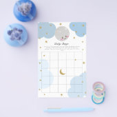 Over het Moon Baby shower Bingo Game Kawaii Pastel Flyer (Enkel)