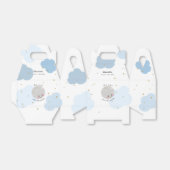 Over het Moon Baby shower Blue Cute Gold Kawaii Bedankdoosjes (Uitgevouwen)